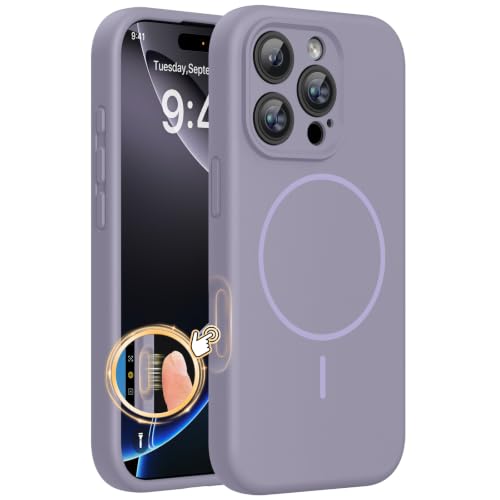 Miracase Magnetic for iPhone 16 Pro Case, Silicone, Lavender Gray