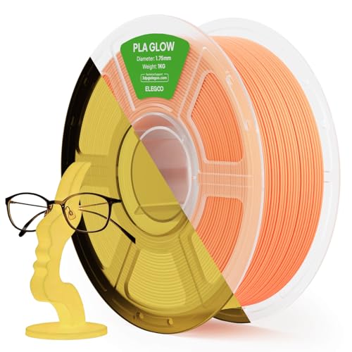 ELEGOO PLA 3D Printer Filament Glow in the Dark Orange 1KG 1.75mm