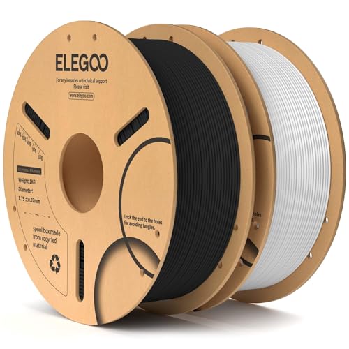 ELEGOO PLA 3D Printer Filament 1.75mm Black & White 2KG