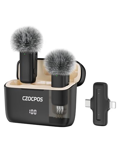 Wireless Lavalier Microphone for iPhone iPad Android with Charging Case,Lapel Mic with Noise Reduction,36H Battery Life, 135f