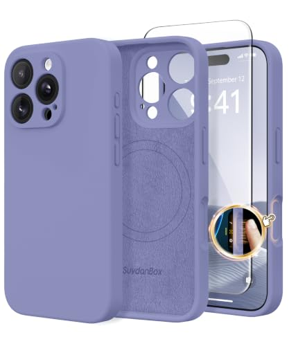 SuydanBox Magnetic for iPhone 16 Pro Max Case Silicone Lavender Gray