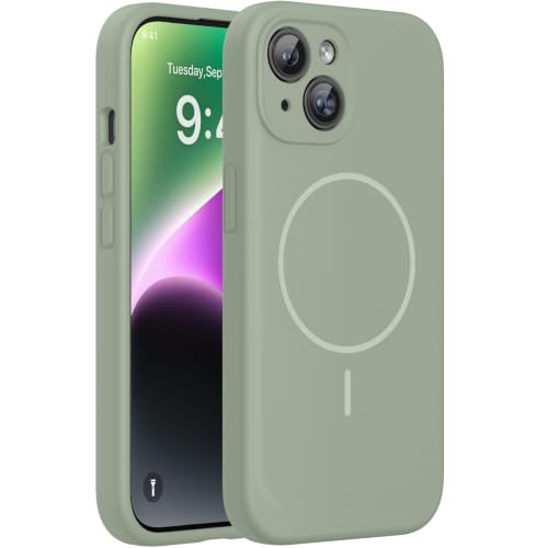 Miracase Magnetic for iPhone 14 Plus Case, Silicone, Patina Green