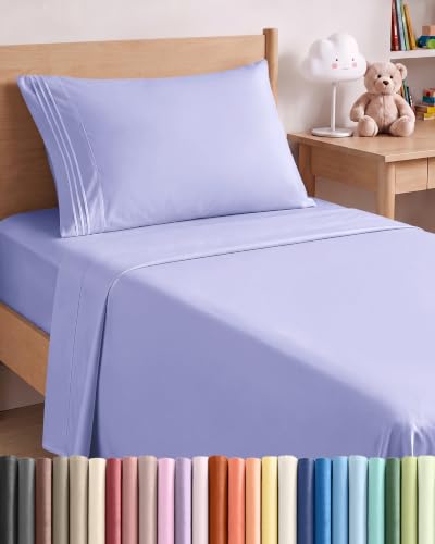 Twin Size 3 Piece Sheet Set - Comfy Breathable & Cooling Sheets - Lavender