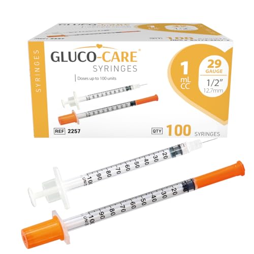 GLUCO-CARE 1 ml/cc Syringes 29G x 1/2’’ (12.7mm), 100/box