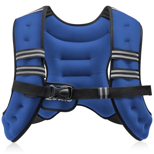 ZELUS Weighted Vest, 6lb/8lb/12lb/16lb/20lb/25lb/30lb Weight Vest with Reflective Stripe for Workout, Strength Training, Runn
