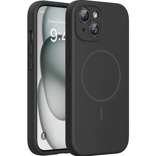 Miracase Silicone & Magnetic for iPhone 15 Plus Case, Black