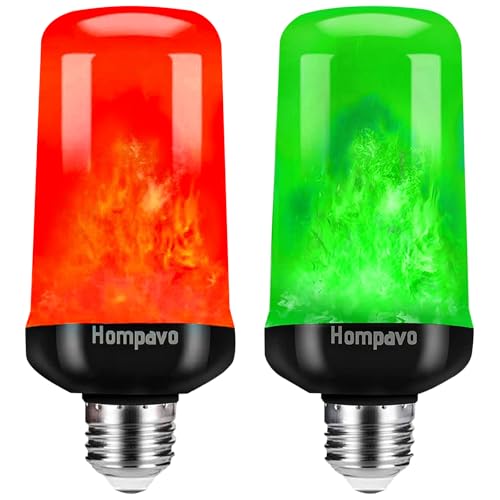 Hompavo Upgraded Flame Light Bulbs for Halloween Decorations, 4 Modes E26