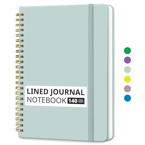 Taja Lined Spiral Notebook for Work, 5.7"x7.9" Spiral Journal College Ruled