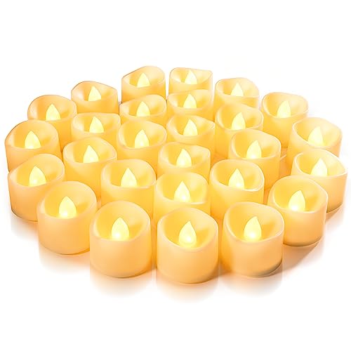 Homemory 50-Pack Flameless Tea Lights Candles Battery Operated, 200+ Hours