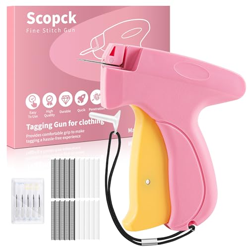 Stitch Gun for Clothes - Handheld Stitch Gun Quick Clothing Fixer - Mini Sewing Kit Micro Tagging Gun - Includes 6 Needle, 10