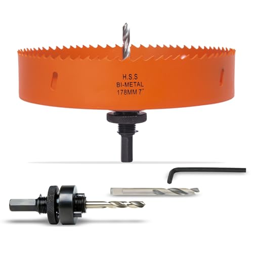VIKITON 7 inch Hole Saw for Wood, Metal, Plastic & Drywall, with Arbor