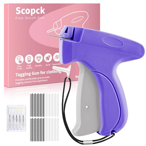 Stitch Gun for Clothes - Handheld Stitch Gun Quick Clothing Fixer - Mini Sewing Kit Micro Tagging Gun - Includes 6 Needle, 10