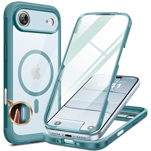 Miracase Magnetic for iPhone Air Case 6.5" [Compatible with MagSafe] Full-Body Phone Case with Built-in Glass Screen Protecto