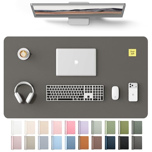 YSAGi Leather Desk Protector, Office Mat, Large Mouse Mat, Non-Slip PU Leather Blotter, Laptop Desk Mat, Waterproof Writing P