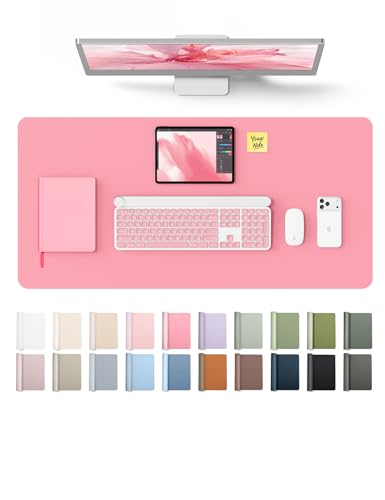 YSAGi Leather Desk Protector, Office Mat, Large Mouse Mat, Non-Slip PU Leather Blotter, Laptop Desk Mat, Waterproof Writing P