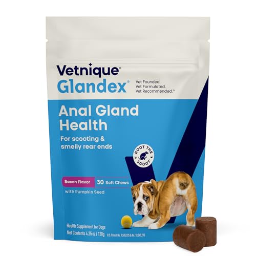 Vetnique Glandex for Dogs Anal Gland Chews 30ct Pumpkin + Digestive Enzymes