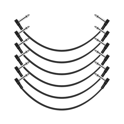 GOGHOST 6-Pack 12 inch Flat Guitar Patch Cables Pedal Cable