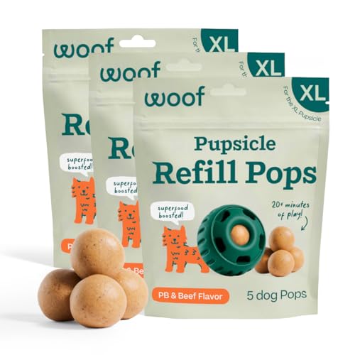 WOOF Pupsicle Peanut Butter & Beef Refill Pops Dog Treats, XL, 3 Pack