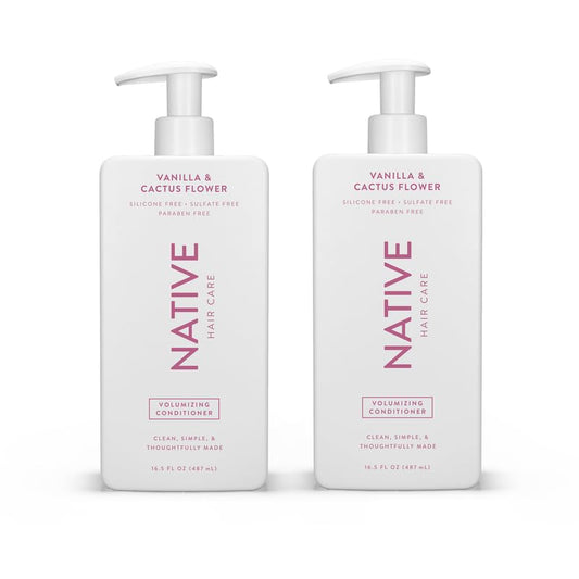 Native Vanilla & Cactus Flower Volumizing Conditioner contains Naturally Derived Ingredients| All Hair Types - Color & Treate
