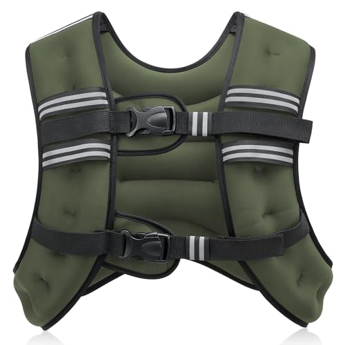 ZELUS Weighted Vest, 6lb/8lb/12lb/16lb/20lb/25lb/30lb Weight Vest with Reflective Stripe for Workout, Strength Training, Runn