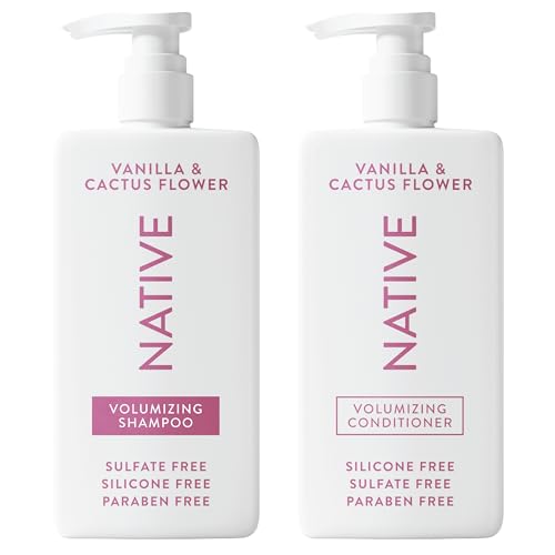 Native Vanilla & Cactus Flower 2-in-1 Shampoo & Conditioner Contain Naturally Derived Ingredients |All Hair Type Color & Trea