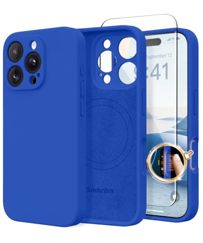 SuydanBox Magnetic for iPhone 16 Pro Case Silicone Klein Blue