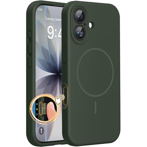 Miracase Silicone & Magnetic for iPhone 17 Case, Dark Green