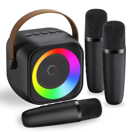 Karaoke Machine,Mini Portable Karaoke Speaker with 3 Wireless Microphones