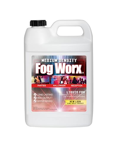 FogWorx Fog Juice - 1 Gallon of Organic Fog Fluid (128 oz) - Medium Density, High Output, Long Lasting Fog Machine Fluid for 
