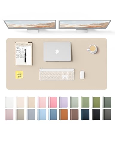 YSAGi Leather Desk Protector, Office Mat, Large Mouse Mat, Non-Slip PU Leather Blotter, Laptop Pad, Waterproof Writing Pad fo