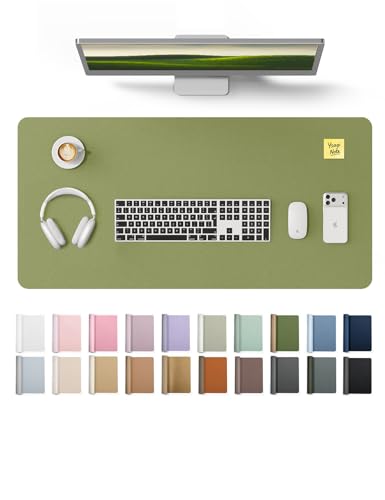 YSAGi Leather Desk Protector, Office Mat, Large Mouse Mat, Non-Slip PU Leather Blotter, Laptop Pad, Waterproof Writing Pad fo