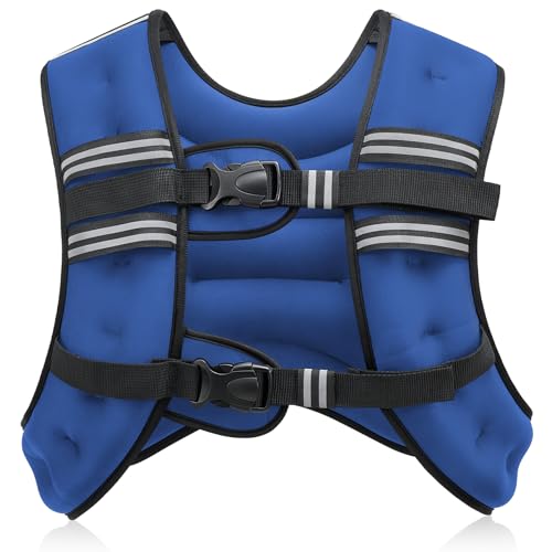 ZELUS Weighted Vest, 6lb/8lb/12lb/16lb/20lb/25lb/30lb Weight Vest with Reflective Stripe for Workout, Strength Training, Runn