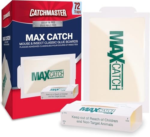 Catchmaster Max-Catch Glue Traps 72pk, Sticky Mouse Traps Indoor for Home
