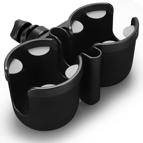 Accmor Stroller Cup Holder with Phone Holder, Bike Cup Holder, Walker Scooter Wheelchair Cup Holder Attachment, Universal Cup