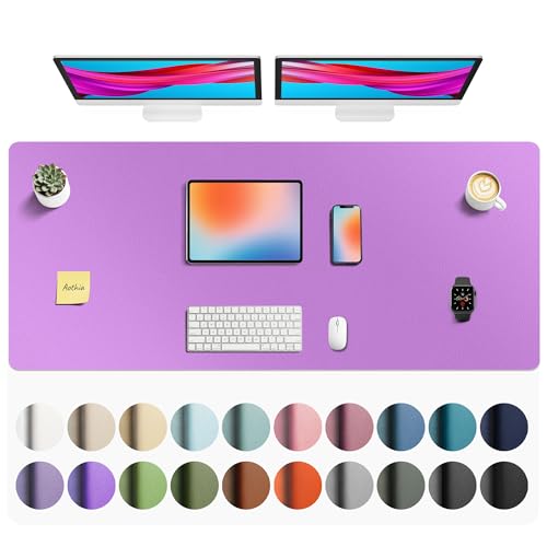 Aothia Faux Leather Desk Mat - Non-Slip PU Leather Desk Blotter, Waterproof Writing Surface, Large Desk Pad for Office & Home