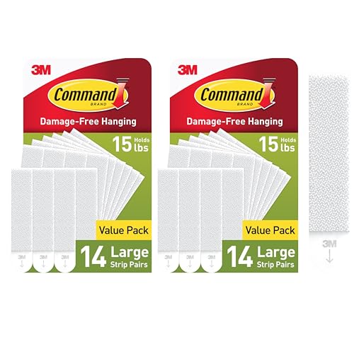 Command 15 lb Large Picture Hanging Strips 28 Pairs (56 Strips), Damage-Free Hanging Picture Hangers, No Tools Wall Hanger fo