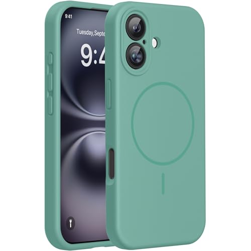Miracase Magnetic for iPhone 16 Plus Case, Silicone, Midnight Green
