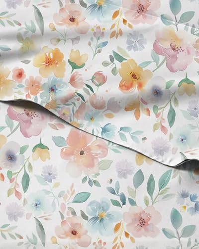 Twin 3 Piece Floral Sheet Set - Soft, Breathable & Cooling - Blush Blossom
