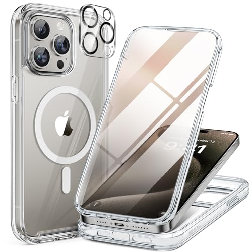 Miracase Magnetic for iPhone 15 Pro Max Case 6.7'' [Compatible with Magsafe] Full-Body Drop Proof Bumper Phone Case for iPhon