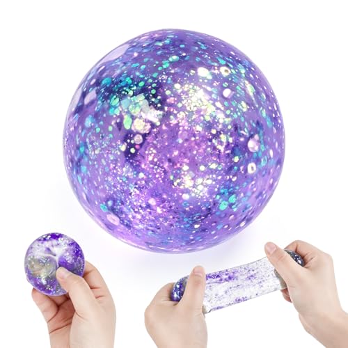 Coconut Oil Squishy, Coconut Oil Slow Rising Squeeze Stress Ball Clear Jelly Bubblegum Texture Coconut Oil Squishy Toy (Purpl