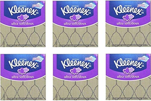 Kleenex Ultra Soft Facial Tissues Thick and Absorbent & Strong 75 3-PLY White Facial Tissues 6 Cubes Bundle Pack – 450 Total 