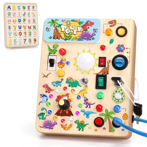 Grarain Busy Board for Toddlers - Montessori Educational Toy for 1-3 Year Old Boys & Girls | Travel-Friendly Sensory Learning