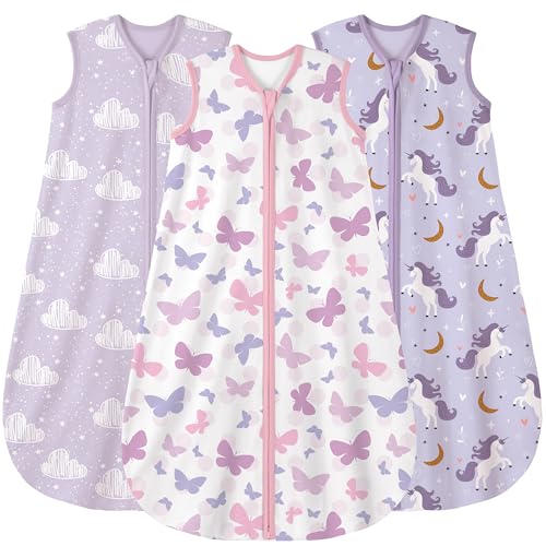 Yoofoss Baby Sleep Sack 0-6 Month 0.5TOG 100% Organic Cotton 2-Way Zipper