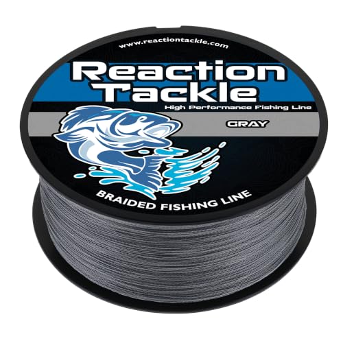 Reaction Tackle Braided Fishing Line Gray 8Lb 500Yd