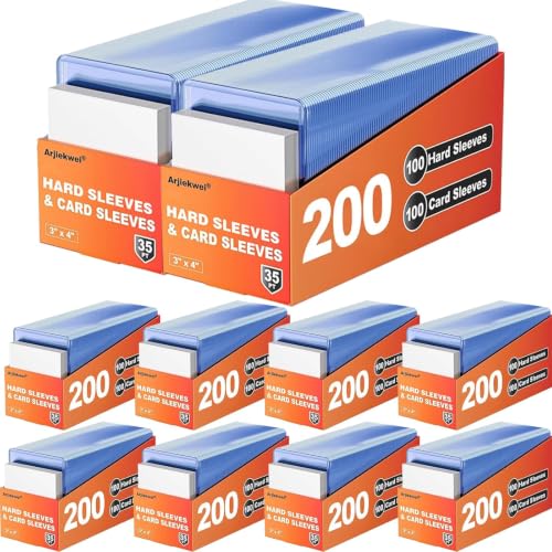 2000 Card Sleeves Hard Plastic, Arjiekwei 3"X 4" Trading Card Holder, 35PT