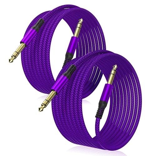 Elebase 1/4 Inch TRS Instrument Cable 20FT 2Pack,6.35mm Male Guitar Cord 6M