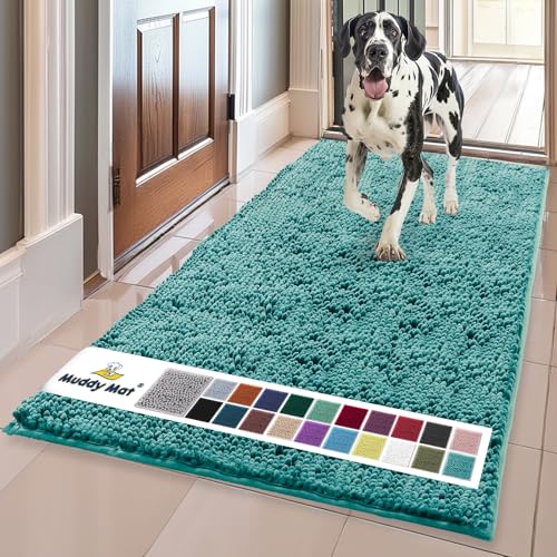 Muddy Mat® | Super Water Absorbent Door Mat Indoor, Microfiber Quick Dry Chenille Entryway Rug, Slip Resistant Front Door Mat