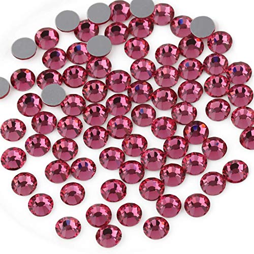 Beadsland Flat Back Crystal Rhinestones,Rose, SS20, 1440pcs
