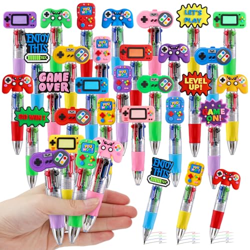 CZWZ 30Pcs Mini Multicolor Pens in One 4-in-1 Cute Pens Bulk for Kids, Ballpoint Pen for Birthdays and Children's Parties, Fu