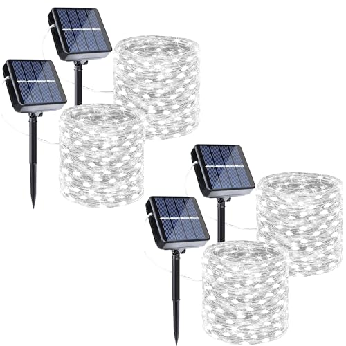 Joomer Solar Fairy Lights, 4Pack Total 104FT 320LED String Lights, White
